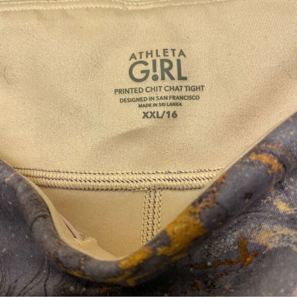 Athleta Girl Chit Chat Leggings Marble copper Purple Gray size XXL 16/woman S-M - Picture 13 of 13